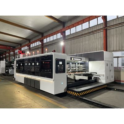 Impresora de cartuchos de 60 mm de alimentación automática rotativa de corte por die Slotter Folder Gluer para caja corrugada