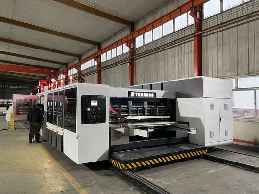 Impresora de cartuchos de 60 mm de alimentación automática rotativa de corte por die Slotter Folder Gluer para caja corrugada