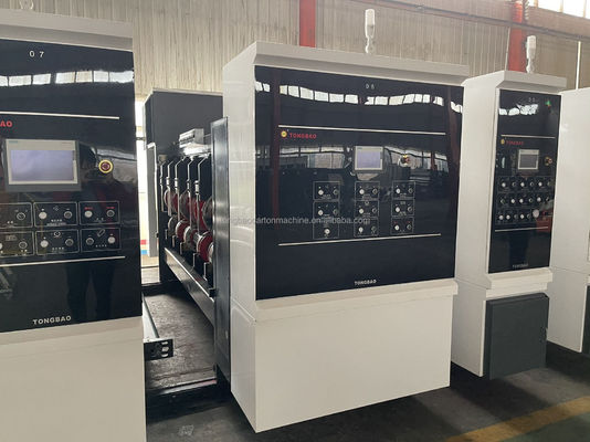 Impresora de cartuchos de 60 mm de alimentación automática rotativa de corte por die Slotter Folder Gluer para caja corrugada