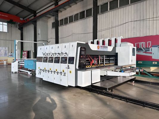 Corte automático de flexo rotativo con impresora de tinta de agua y apilador de desmontaje