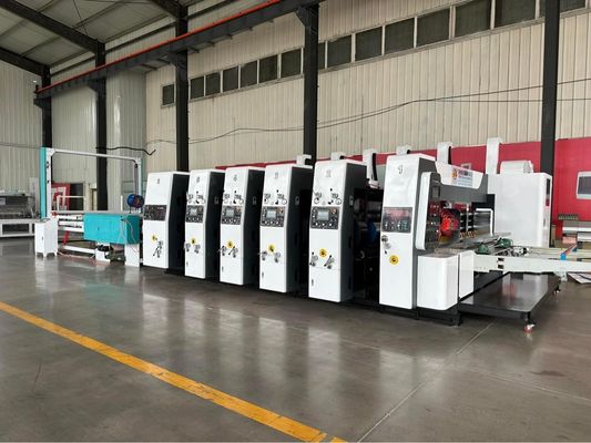 180000 KG Corrugador automático de alta velocidad Flexo Impresora de cuatro colores Corte de piezas de corte automático