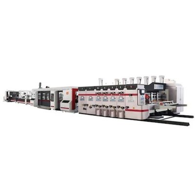 Impresora automática de flexo en línea, cortadora de piezas, cortadora de carpetas, máquina de pegamento
