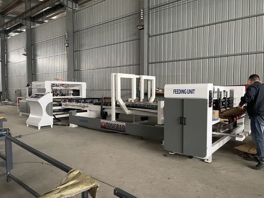 Máquina de pegado y plegado de caja de cartón de alimentación automática de papel de 380 V para el funcionamiento