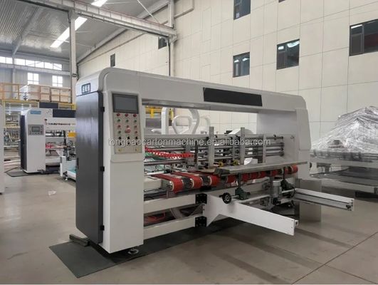 Máquina automática de pegamento y costura de carpetas de grapación y unión para cartón