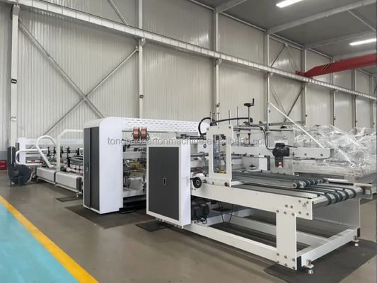 Máquina de pegado y costura de cartón corrugado