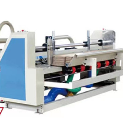 Máquina semiautomática de pegamento de carpetas de cartón corrugado para la fabricación de cajas de cartón